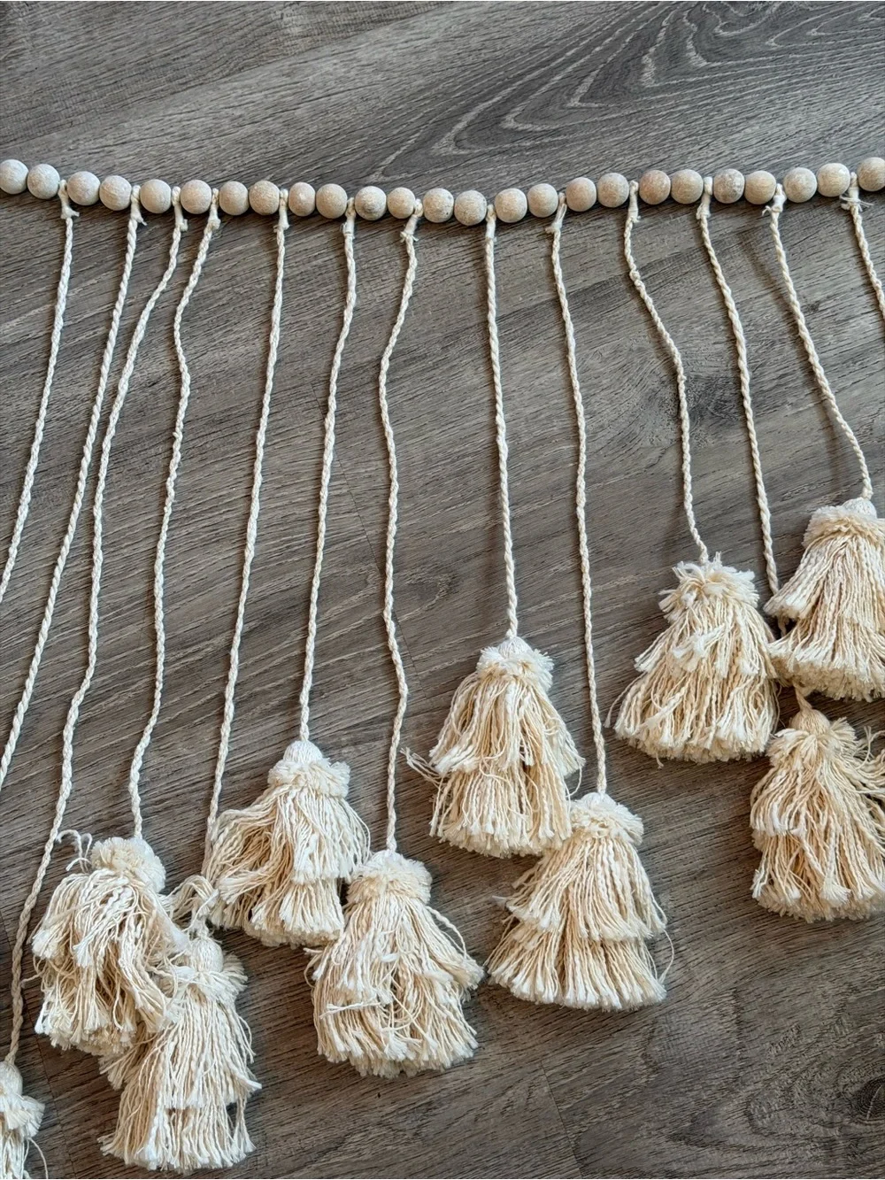 Pottery barn Teen Boho Tassel Garland w/ wood beads